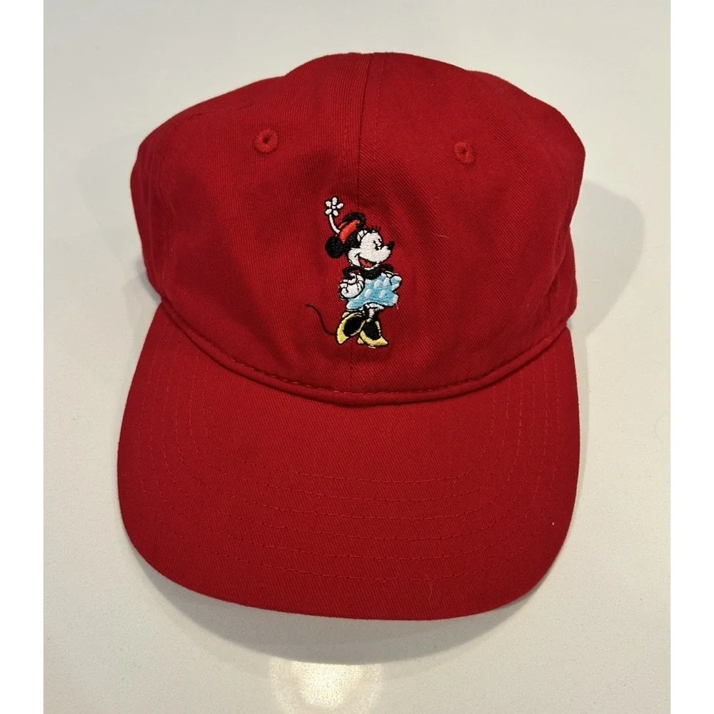 Disney Minnie Mouse Womens Kids Hat Red Embroidered Gift Disneyland Disney World